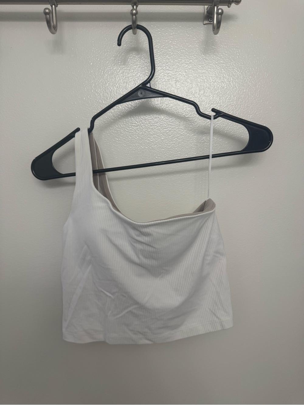 Lululemon One-Shoulder Ribbed Crop Tank Top - White
